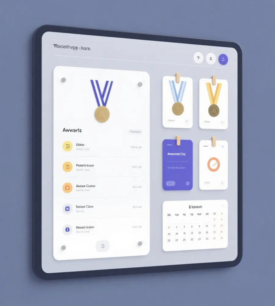 公告列表与奖项信息展示示意图